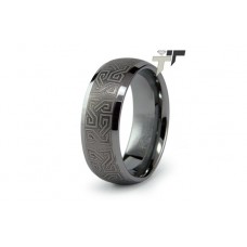 Laser Engraved Tungsten Carbide Ring